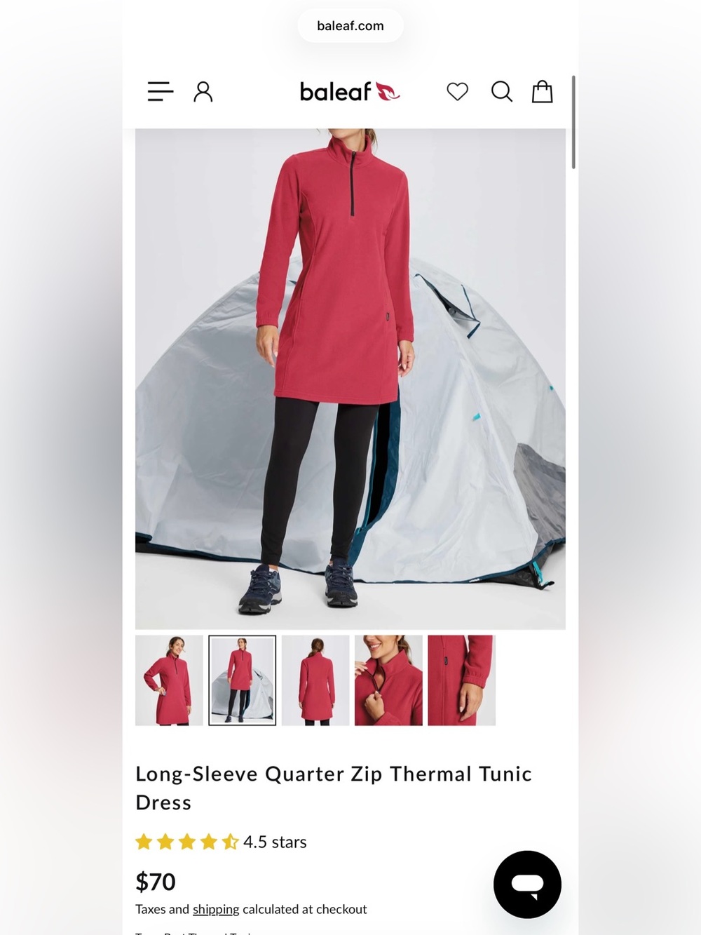 NWT Baleaf Long-Sleeve Quarter Zip Thermal Tunic
Dress/Fleece pullover shirt